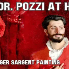 John Singer Sargent's painting "Dr. Pozzi at Home" features a man in a striking red robe, his hand resting on his chest, exuding confidence.