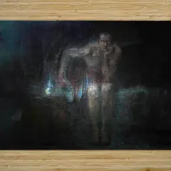 Franz von Stuck's Lucifer, a pale, ethereal figure, emerges from darkness, holding a glowing orb.