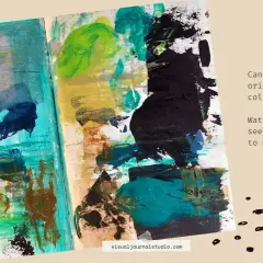 Vibrant paper collage art with bold strokes of blue, green, and black. Discover how easy it is to create these unique collage papers!