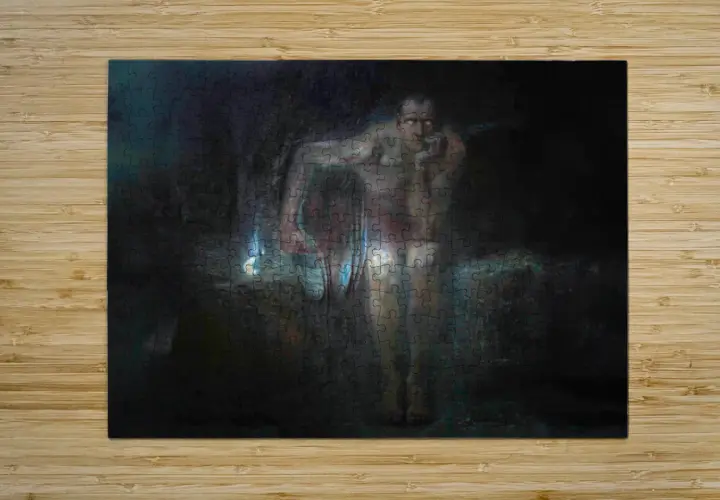 Franz von Stuck's Lucifer, a pale, ethereal figure, emerges from darkness, holding a glowing orb.