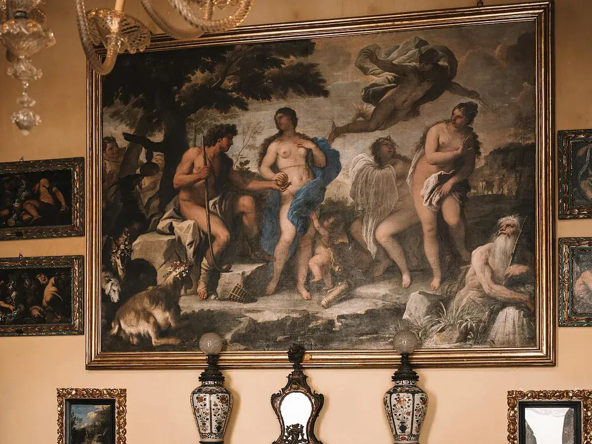Renaissance artists used new techniques like chiaroscuro to create depth in this mythological scene with figures and a goat.